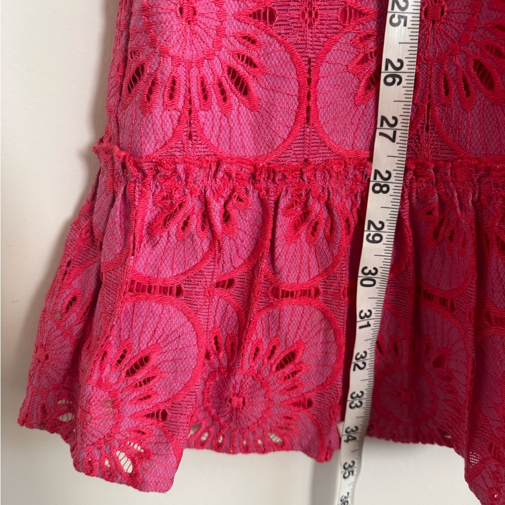 Trina Turk Hot Pink Floral Lace Mini Dress - Picture 5 of 8